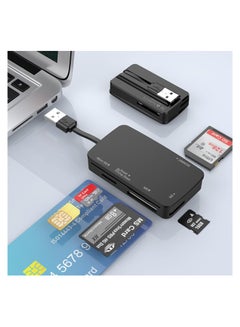 Buy Smart Card Reader, Multi SD Card Reader, 6 in 1 USB Memory Card Reader for Camera Memory/Bank Card SIM/Chip/IC/CAC Card, Plug & Play, SIM Card Reader Compatible with Windows, Linux, Mac OS in UAE