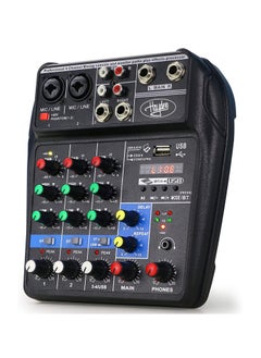 Buy 4 Channel Mixer, DJ Mixing Console, with Bluetooth, 48V Phantom Power Monitor Karaoke System USB Mixer Audio in Saudi Arabia