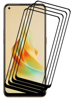 Buy 4 Pieces Antistatic ESD Dustproof Premium Quality High Definition Tempered Glass Screen Protector Designed For Oppo Reno8 T in UAE