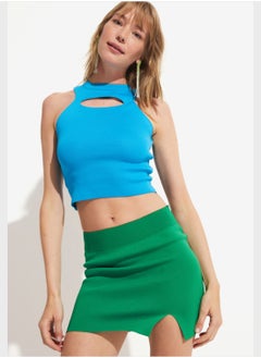 Buy Slit Detail High Waist Skirt in UAE