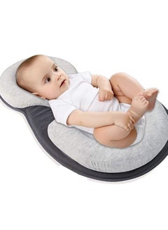 Buy Ultra Soft Baby Head Shape Pillow Defensive Neck Support Kids On Bed Black/Grey in UAE