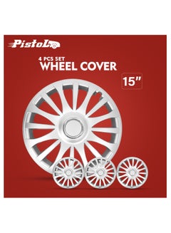 Buy Hubcaps 4 Pcs Set Tires Automotive Hub Wheel Cap ABS Material Wheel Cap,15 inch Car Wheel Cover 15" in Saudi Arabia