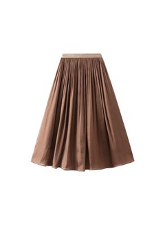 Buy High Waisted Slim Fitting Skirt Brown in Saudi Arabia