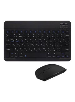 Buy Ultra-Slim Portable Wireless Bluetooth Keyboard with Mouse Black in Saudi Arabia