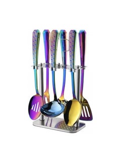 Buy 7-piece stainless steel dispenser set in Oxford mauve colors OX065 in Egypt