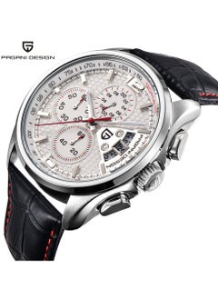 Buy Mens Chronograph Leather Watches Stainless Steel Luxury Quartz in Saudi Arabia