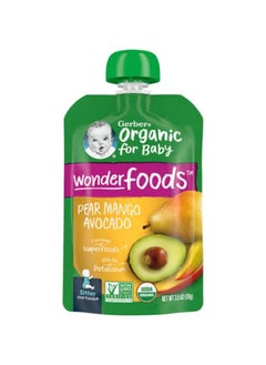 Buy Organic for Baby, Wonderfoods, 2nd Foods, Pear, Mango, Avocado, 3.5 oz (99 g) in UAE