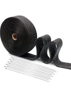 Buy 15M Black Exhaust Heat Winding Roller for Motorcycle Fiberglass Heat Insulation Anti-scalding Flame Retardant Tape Insulation Tape Tape 10 Stainless Steel Cable Ties in Saudi Arabia