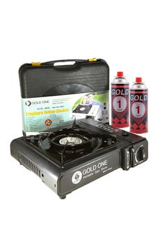 اشتري Camping Stove with 2 Pieces Butane Gas Canisters and Carry Box في الامارات