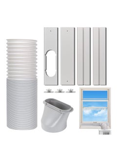 اشتري Portable Air Conditioner Windows Vent Kit, Adjustable Window Seal with 5.9 Inch Diameter, 59 Inch Length Exhaust Hose for A/C Unit Universal for Sliding Horizontal or Vertical Windows في الامارات