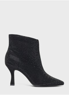 Buy Pointed Toe Mid Heel Ankle Boots in UAE