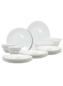 Buy Melrich 27 Piece Opal ware Dinner Set 6 Dinner set 6 Dessert Plate 6 Soup Plate 6 Soup Bowl 1 Serving Plate 1 Serving Bowl 1 Medium Bowl Dishwasher Safe Microwave Safe in UAE