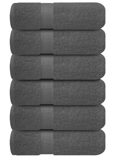 Buy Premium Grey Hand Towels - Pack of 6, 41cm x 71cm Bathroom Hand Towel Set, Hotel & Spa Quality Hand Towels for Bathroom, Highly Absorbent and Super Soft Bathroom Towels by Infinitee Xclusives in UAE