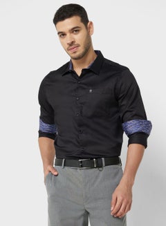 Buy Men Black Relaxed Pure Cotton Casual Sustainable Shirt in UAE