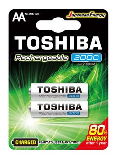 Buy Toshiba Rechargeable 2000 mAh AA - 2 Pack in UAE