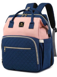 اشتري 136 Baby Bed Maternity Diaper Waterproof Multifunctional large capacity backpack bag with USB Charging output - Blue/Pink في مصر