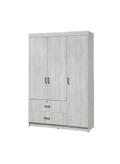 اشتري Selva 3 Door And 2 Drawer Wardrobe For Hanging Clothes Sturdy Rack Storage Organiser Modern Design Space Saving Cabinets For Bedroom L 120 x W 42 x H 181 cm White Oak في الامارات