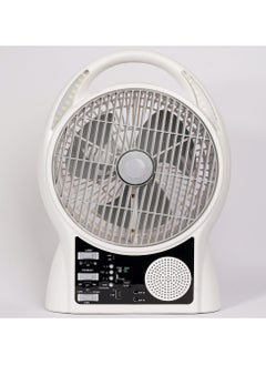 اشتري 8 Inch Rechargeable Fan with LED Lamp & Radio,Bluetooth  (solar power,Power bank available) في السعودية