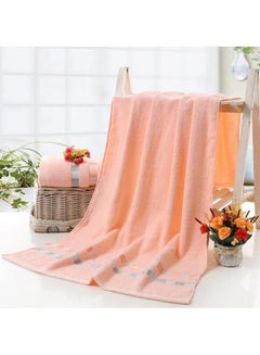 Buy Large Pure Cotton Bath Towel Light Orange 35X24X3cm in UAE