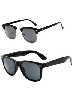 اشتري Polarized Sunglasses for Men and Women Semi-Rimless Frame Driving Sunglasses UV Blocking Protect Your Eyes With Style Gift Package Included في الامارات