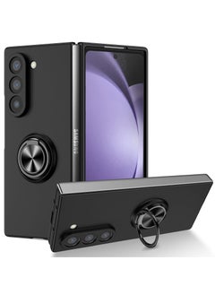 Buy Magnetic Phone Cover Case for Samsung Galaxy Z Fold 6 with Ring Stand Black in Saudi Arabia