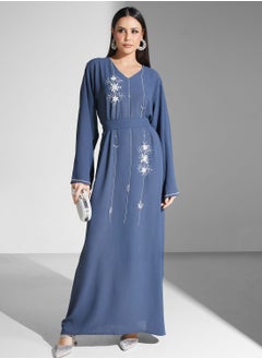 اشتري Embellished Belted Jalabiya في السعودية