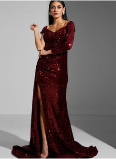 Buy Asoo Sequined One Shoulder Dress in UAE