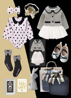Buy NewBorn Baby Girl Gift Set All In One Gift Set Black in UAE