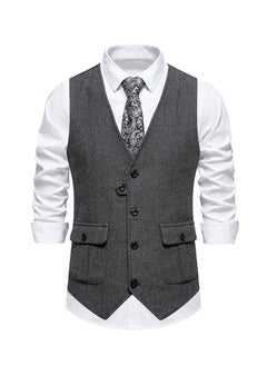 Buy New men's Retro V-Neck Fake Two Piece Vest in UAE