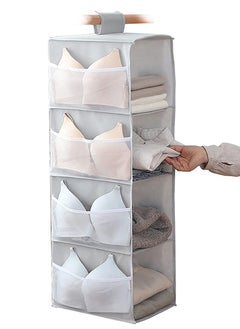 اشتري 4-Shelf Hanging Closet Organizer Grey 80x30x22cm في الامارات