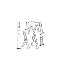 اشتري Robustline Multi Purpose Folding Step Ladder Platform Extendable Scaffold Ladder Aluminum 7 in 1 Extension Step Lightweight (4x4) في الامارات