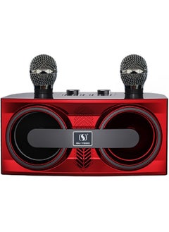 اشتري Karaoke Machine for Adults & Kids – Portable Bluetooth Speaker with 2 Wireless Microphones, PA System for Indoor & Outdoor Parties, Family Singing Entertainment في الامارات