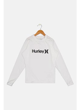 اشتري Women Brand Logo Long Sleeve Rush Guard, White في الامارات