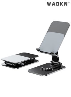 Buy Phone Stand, Premium Metal Phone Holder for Desk, Height Adjustable Mobile Stand Foldable iPhone Holder Compatible with Most Phones, iPhone 15 Pro/Pro Max, Samsung Galaxy, Tablet/iPad Black in Saudi Arabia