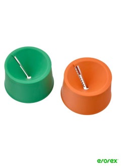 Buy Vegetable Slicer Set Of 2 Bright Orange Bright Green in Saudi Arabia