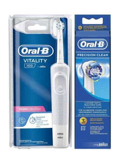اشتري Vitality D100 Cls Sensi Ultrathin Rechargeable Toothbrush + Eb 20 2-1 Brush Head Bundle في الامارات