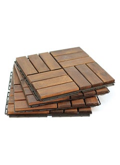 Buy Hometaste Wooden Decking Tiles - Interlocking Wood Flooring For Garden Pathways, Patios, Durable Wood Tiles For Outdoor And Indoor Use (Style_3, 10_Pieces) in UAE