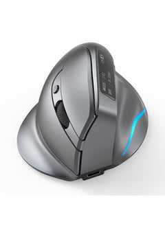 Buy F-26C Rechargeable display dual-mode wireless mouse with silent 2.4GHz BT gray in UAE