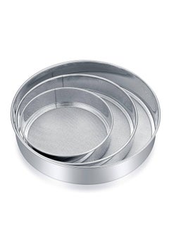 اشتري Stainless Steel Flour Sifter, Baking Sifter, Iced Sugar Sifter, Flour Sifter, Kitchen Flour Sifter, Flour Shaker for Baking and Cooking, 3 Sizes, Silver في مصر