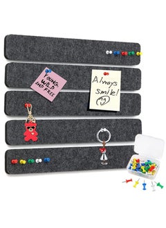 Buy 5 Pack Bulletin Board Strips, COIDEA Felt Pin Board Bar with 35 Push Pins Self-Adhesive Felt Bulletin Board for Office School Home Wall Decoration, for Organize Memo, Photos, Display in Saudi Arabia