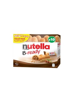 Buy Nutella B-Ready Chocolate Hazelnut Spread Filled Wafer Bar 22g Pack of 10 in UAE