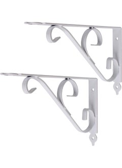 Buy Pack Of 2 Shelf Bracket Decorative White 7.6 Inch x 9.6 Inch in UAE