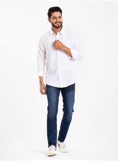 اشتري COTTON WHITE CASUAL LONG SLEEVE SHIRT في الامارات