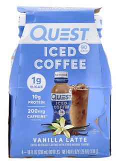 Buy Iced Coffee Vanilla Latte 4 Bottles 10 fl oz (296 ml) Each in UAE