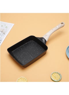 اشتري Omelette Pan Nonstick, Tamagoyaki Pan Egg Roll Pan, with Lid and Oil Brush - Omelette Pan - Tamago Pan - Omelet Pan - Small Egg Pan - Square Pan,Black في السعودية