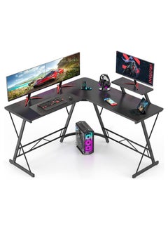 Buy L-Shaped Desk Computer Corner Desk, L Shaped Home Office Desk, Large Gaming Desk Sturdy Writing Desk Writing Workstation, Simple Modern Gaming Desk (Black, 51inch) in UAE