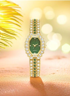 اشتري Women's Quartz Watch - Green & Gold, 2024 New Year Gift For Women في السعودية