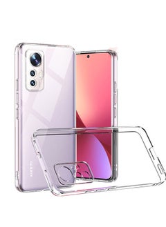 Buy Xiaomi 12 5G / Xiaomi 12X / Xiaomi 12s TPU Soft Corner Ultra Slim Clear Case Shockproof Anti Fingerprint Transparent Protective Back Cover in Saudi Arabia