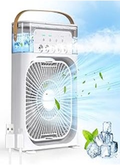 اشتري Portable Air Conditioner Fan SMILING SHARK Cooling Fan Mini Evaporative Air Cooler Water Fan with 5 Sprays, 7 Colors LED Personal AC USB Desk Fan for Office,Home Kitchen,Bedroom,Dorm,Outdoor في مصر