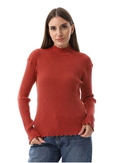 اشتري Ruffle Edges Plain Pattern Pullover في مصر